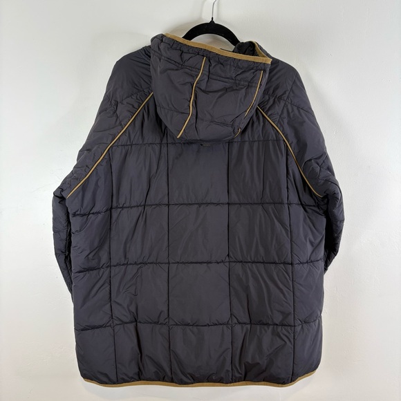 Free People Movement Parker Packable Puffer Coat Dark Navy & Brown Medium Hooded - Picture 4 of 13